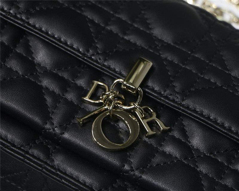 LADY Dior CHAIN POUCH Cannage Lambskin Black High