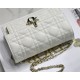 LADY Dior CHAIN POUCH Cannage Lambskin White High