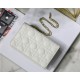 LADY Dior CHAIN POUCH Cannage Lambskin White High