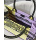 MEDIUM Dior BOOK TOTE D-Jungle Pop Embroidery Yellow/Lilac High