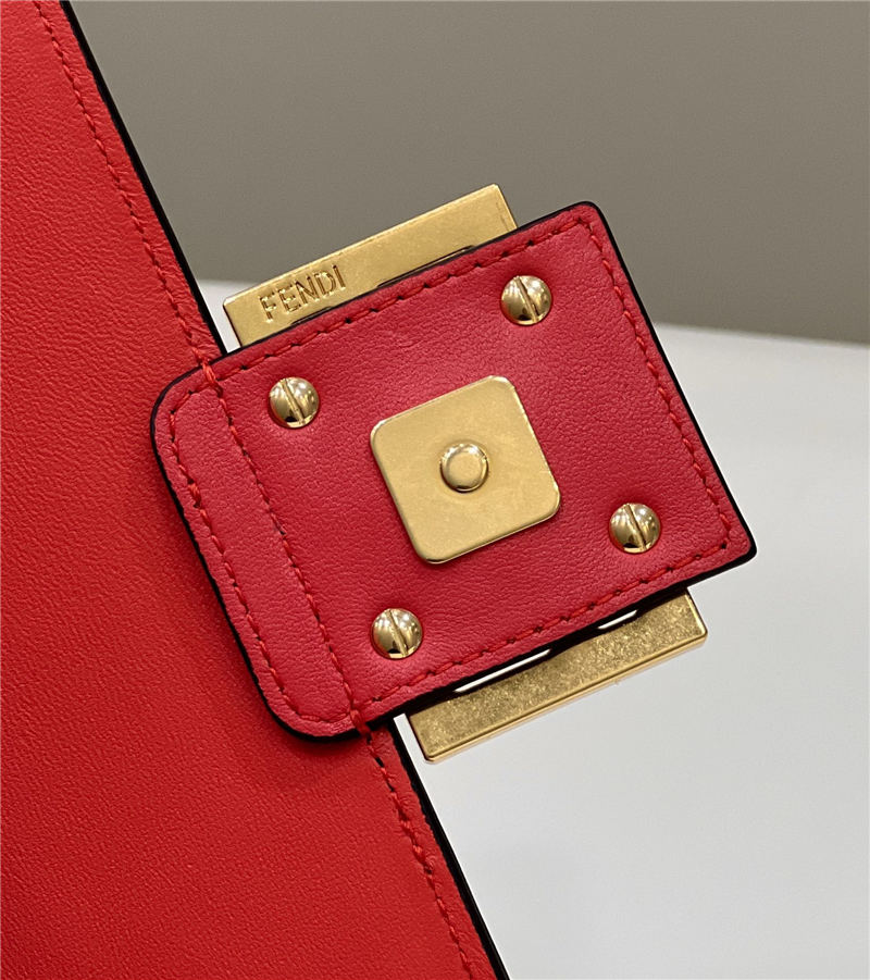 BAGUETTE Chain Midi leather bag Red High