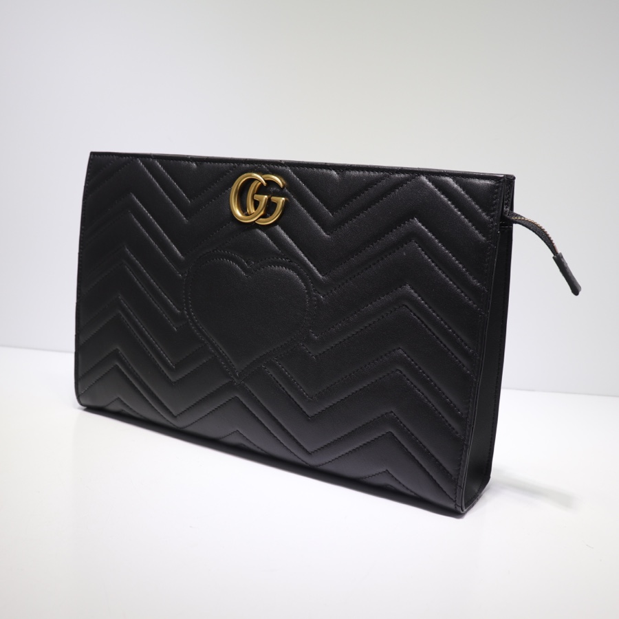 Gucci GG Marmont Matelasse Clutch 448450 Black High