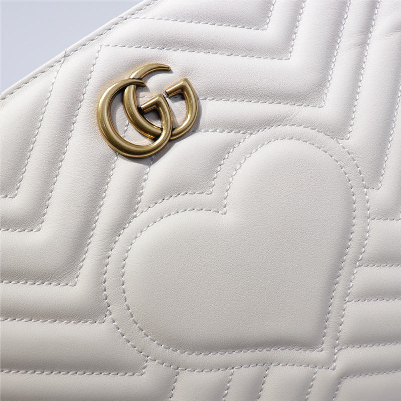 Gucci GG Marmont Matelasse Clutch 448450 White High