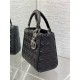 MEDIUM LADY Dior BAG Cannage Lambskin Black-Silver High 