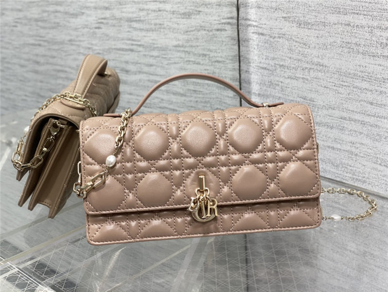 MISS DIOR MINI BAG Cannage Lambskin Rose Des Vents High