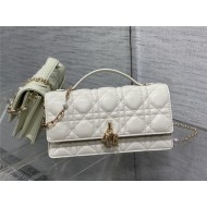 MISS DIOR MINI BAG Cannage Lambskin White High