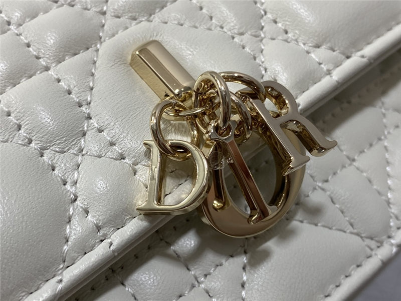 MISS DIOR MINI BAG Cannage Lambskin White High