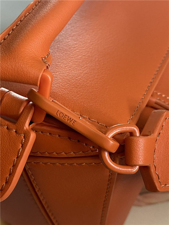 Mini Puzzle bag in satin calfskin Orange High