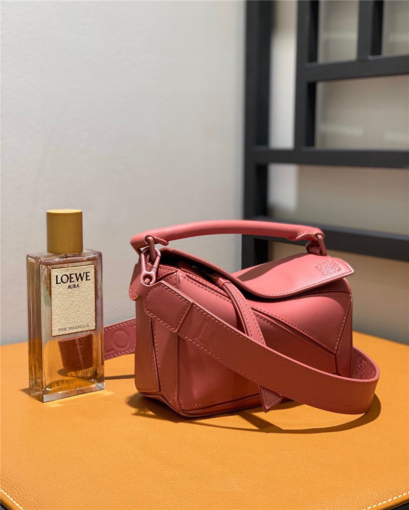 Mini Puzzle bag in satin calfskin Plumrose High