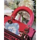 MEDIUM LADY D-LITE BAG  D-Flower Pop Embroidery Red and Pink High