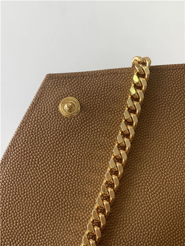 MONOGRAM CHAIN WALLET IN GRAIN DE POUDRE EMBOSSED LEATHER Gold-Metal High