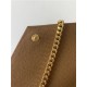 MONOGRAM CHAIN WALLET IN GRAIN DE POUDRE EMBOSSED LEATHER Gold-Metal High