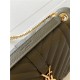 ENVELOPE MEDIUM BAG IN MIX MATELASSÉ GRAIN DE POUDRE EMBOSSED LEATHER Khaki-Gold High