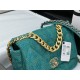 Large Chanel 19 Flap Bag Tweed Gold-Tone Green High