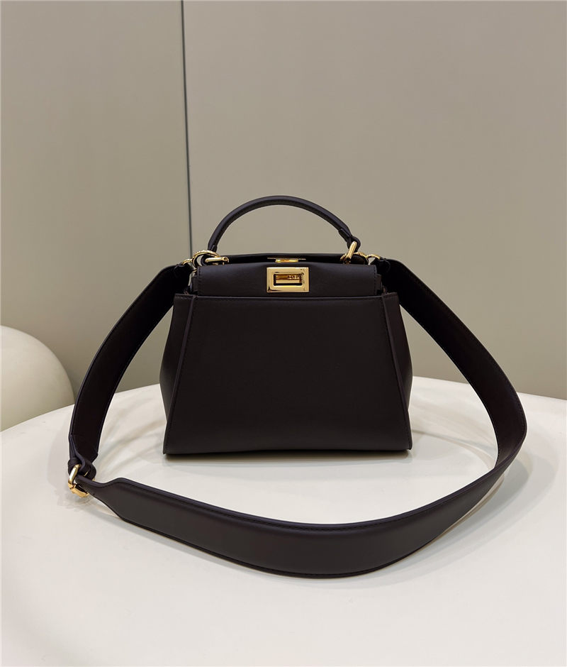 PEEKABOO ICONIC MINI leather bag Black FF Suede Inside High