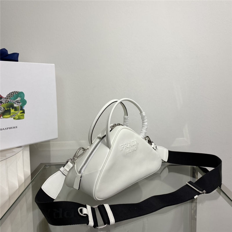 Prada Leather Prada Triangle bag 1BB082 White High