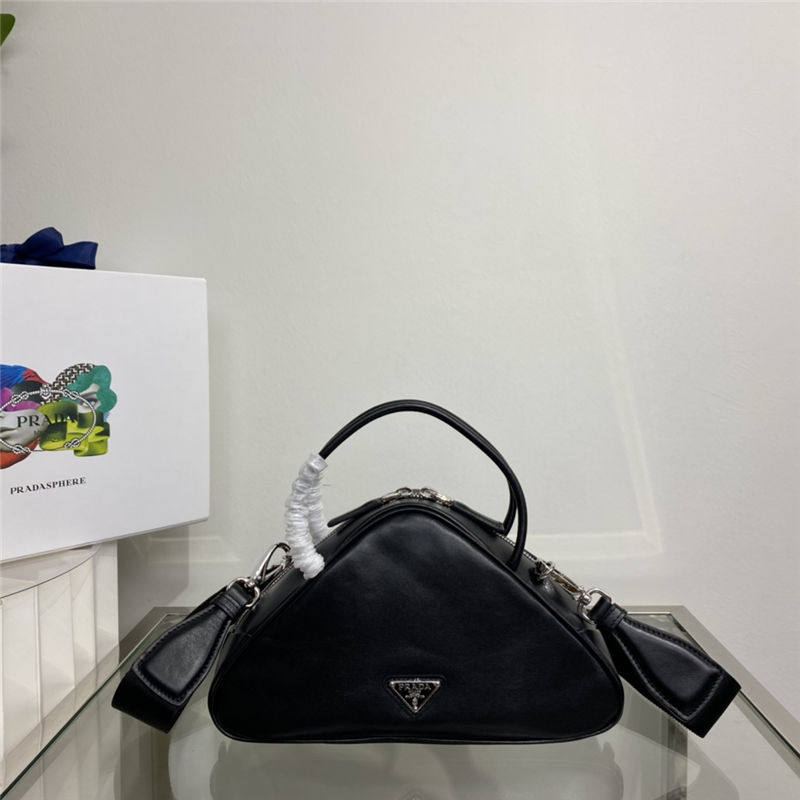 Prada Leather Prada Triangle bag 1BB082 Black High