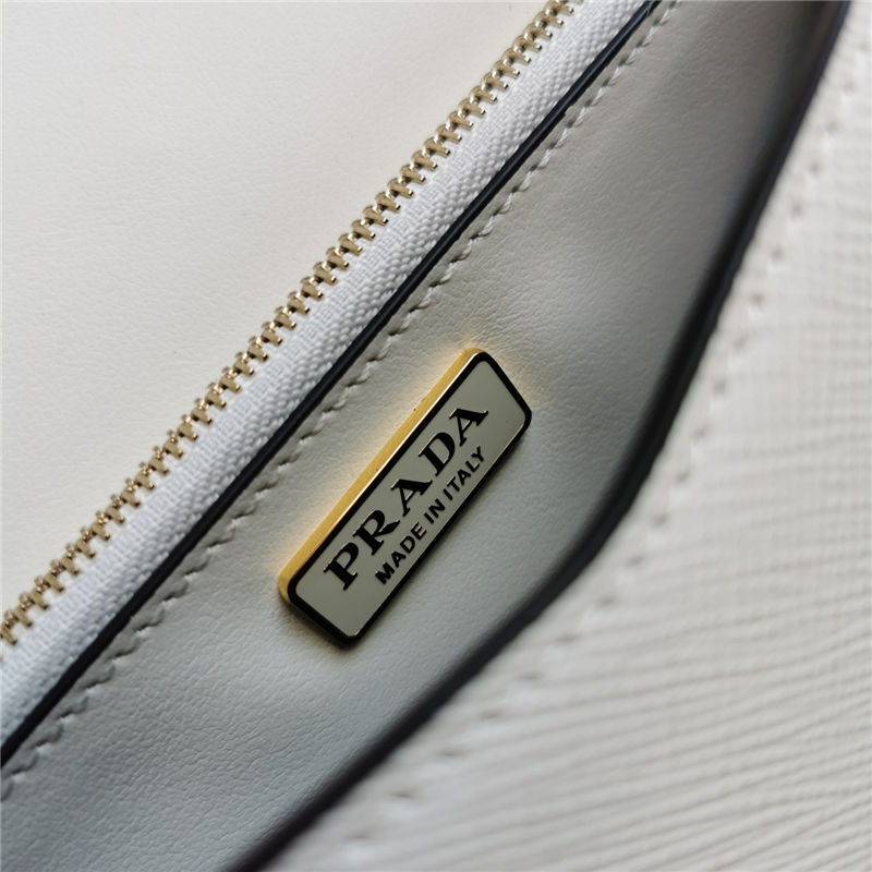 Prada Saffiano leather shoulder bag 1bd318 White High