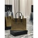 RIVE GAUCHE SMALL TOTE BAG IN LINEN AND LEATHER High