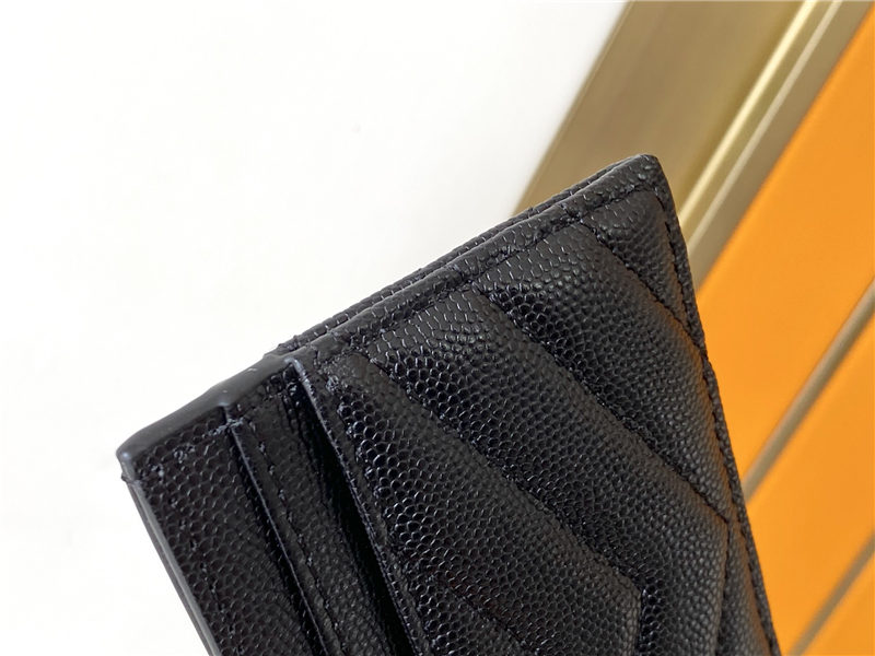 MONOGRAM CARD CASE IN GRAIN DE POUDRE EMBOSSED LEATHER Black-Metal Black High