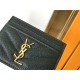 MONOGRAM CARD CASE IN GRAIN DE POUDRE EMBOSSED LEATHER Gold-Metal Olive High