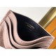 MONOGRAM CARD CASE IN GRAIN DE POUDRE EMBOSSED LEATHER Gold-Metal Pink High