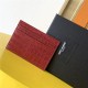 MONOGRAM CARD CASE IN CROCODILE Gold-Metal Red High