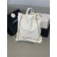 Chanel 22 BACKPACK Shiny Calfskin & Gold-Tone Metal AS3313 White High