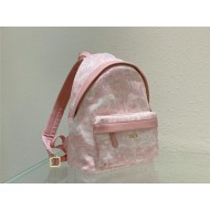 Dior MINI BACKPACK Cotton Canvas with Ivory Toile de Jouy Print Pale Pink High