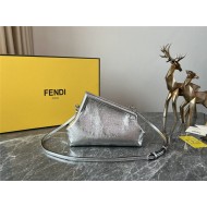 Fendi First Small Leather bag Silver wrinkle High