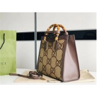 Gucci Diana jumbo GG medium tote bag 655658 Camel and ebony jumbo GG canvas High