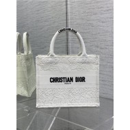 SMALL Dior BOOK TOTE D-Lace Embroidery with Macramé Effect High