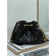 DIOR AMMI MEDIUM BAG Supple Macrocannage Lambskin Black High