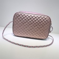 Gucci Laminated Leather Shoulder Bag 541061 Pink/Blue High