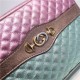 Gucci Laminated Leather Shoulder Bag 541061 Pink/Blue High