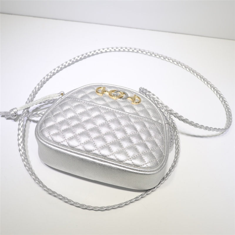 Gucci Laminated Leather Mini Shoulder Bag 534951 Silver High