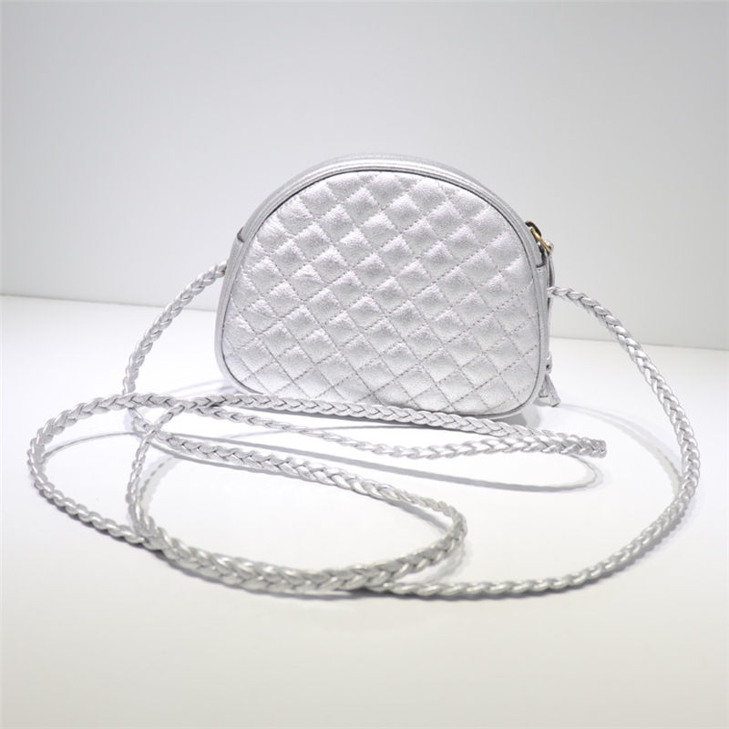 Gucci Laminated Leather Mini Shoulder Bag 534951 Silver High