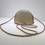 Gucci Laminated Leather Mini Shoulder Bag 534951 Green/Red High