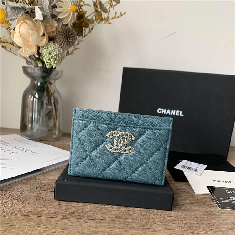 Chanel CARD HOLDER Grained Calfskin & Gold-Tone Metal AP2737 High