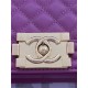 BOY Chanel HANDBAG Grained Calfskin Purple Gold Metal High