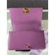 BOY Chanel HANDBAG Grained Calfskin Purple Gold Metal High