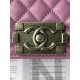 BOY Chanel HANDBAG Grained Calfskin Purple Anti-Silver Metal High