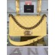 BOY Chanel HANDBAG Grained Calfskin Yellow Anti-Gold Metal High