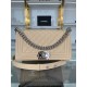 BOY Chanel HANDBAG Grained Calfskin Beige Silver Metal High