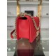 BOY Chanel HANDBAG Grained Calfskin Red Gold Metal High