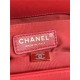 BOY Chanel HANDBAG Grained Calfskin Red Gold Metal High