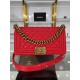 BOY Chanel HANDBAG Grained Calfskin Red Anti-Gold Metal High