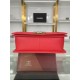 BOY Chanel HANDBAG Grained Calfskin Red Anti-Gold Metal High