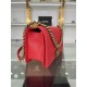 BOY Chanel HANDBAG Grained Calfskin Red Anti-Gold Metal High