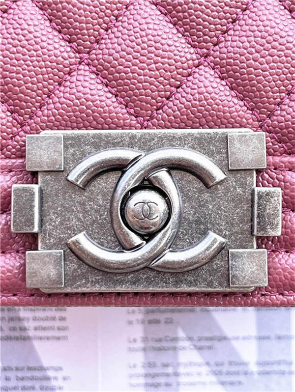 BOY Chanel HANDBAG Grained Calfskin Wine Anti-Silver Metal High